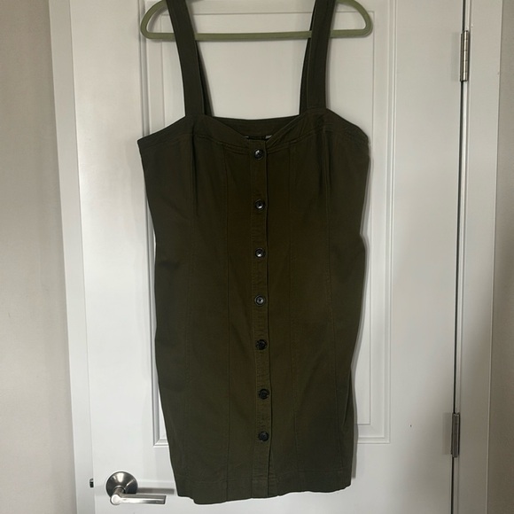NWT banana republic olive button-down dress - Picture 1 of 4